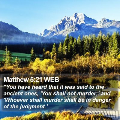 Matthew 5:21 WEB Bible Verse Image