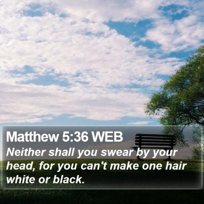 Matthew 5:36 WEB Bible Verse Image