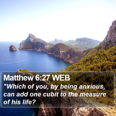 Matthew 6:27 WEB Bible Verse Image
