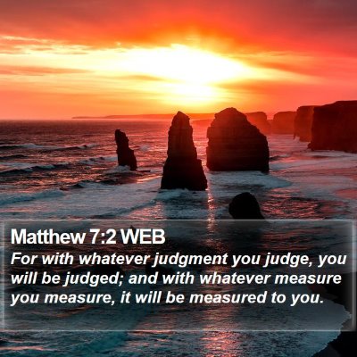 Matthew 7:2 WEB Bible Verse Image