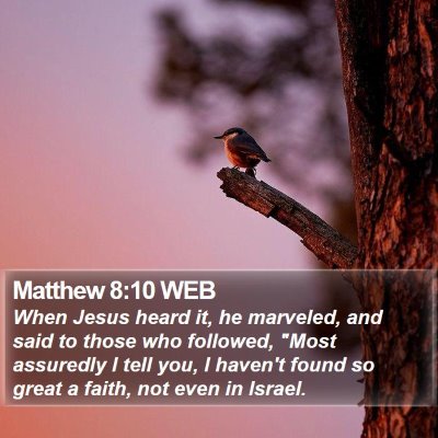 Matthew 8:10 WEB Bible Verse Image