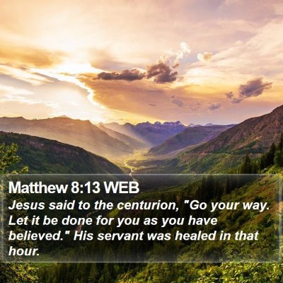 Matthew 8:13 WEB Bible Verse Image