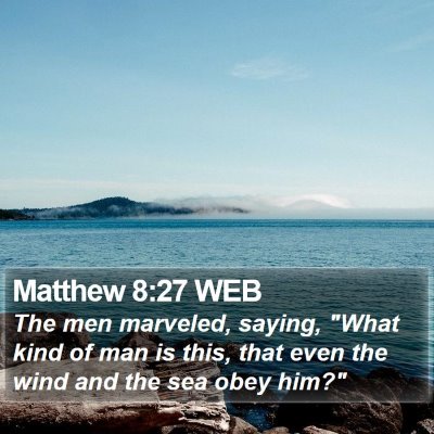Matthew 8:27 WEB Bible Verse Image