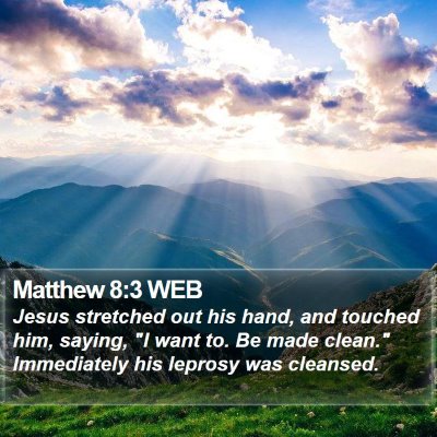 Matthew 8:3 WEB Bible Verse Image