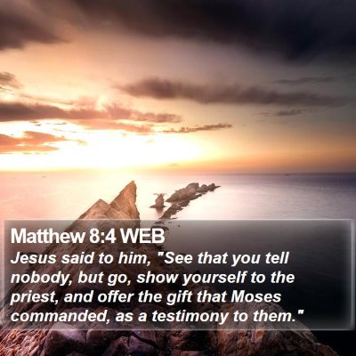 Matthew 8:4 WEB Bible Verse Image
