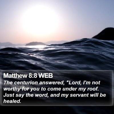 Matthew 8:8 WEB Bible Verse Image