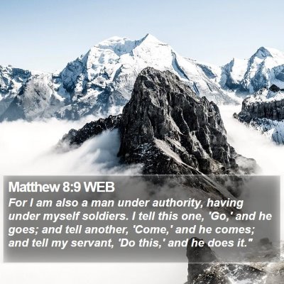 Matthew 8:9 WEB Bible Verse Image