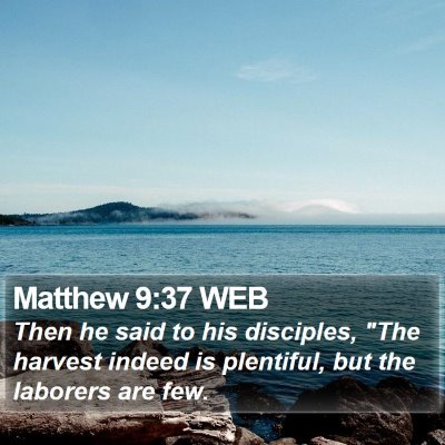 Matthew 9:37 WEB Bible Verse Image