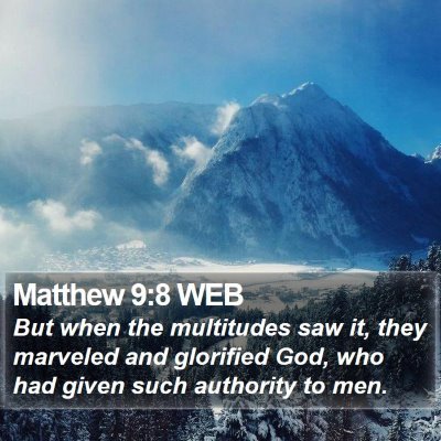 Matthew 9:8 WEB Bible Verse Image