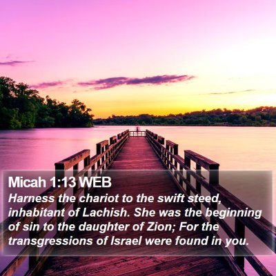 Micah 1:13 WEB Bible Verse Image