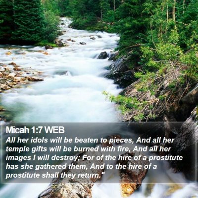 Micah 1:7 WEB Bible Verse Image