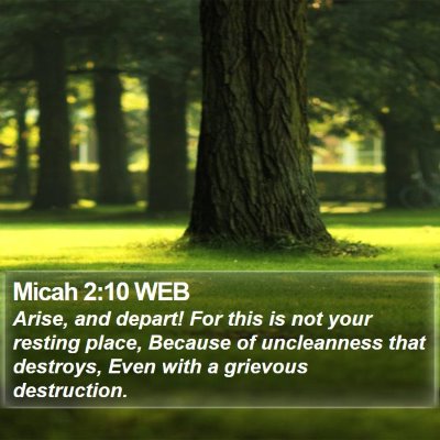 Micah 2:10 WEB Bible Verse Image