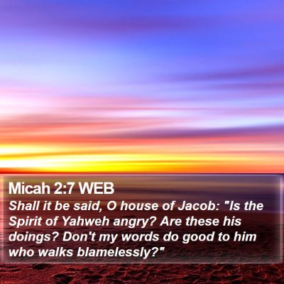 Micah 2:7 WEB Bible Verse Image