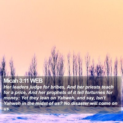 Micah 3:11 WEB Bible Verse Image