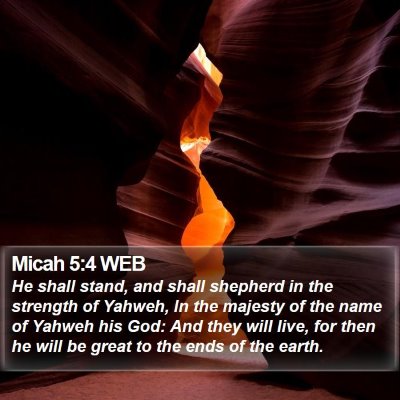 Micah 5:4 WEB Bible Verse Image
