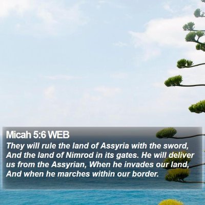 Micah 5:6 WEB Bible Verse Image