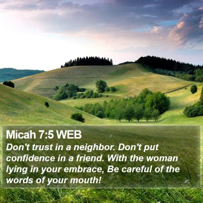 Micah 7:5 WEB Bible Verse Image