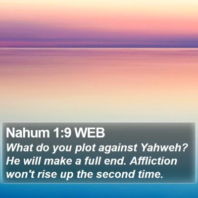 Nahum 1:9 WEB Bible Verse Image