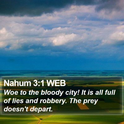 Nahum 3:1 WEB Bible Verse Image