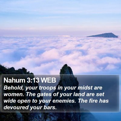 Nahum 3:13 WEB Bible Verse Image