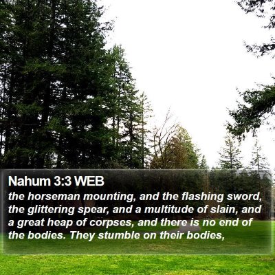 Nahum 3:3 WEB Bible Verse Image