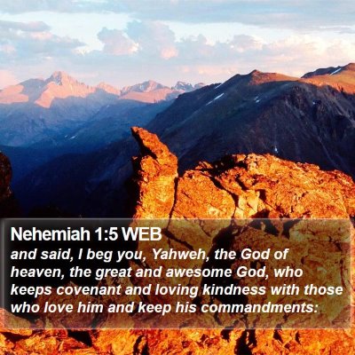 Nehemiah 1:5 WEB Bible Verse Image