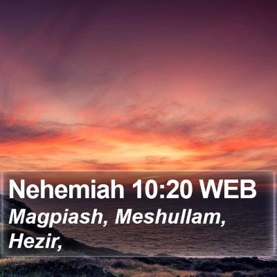 Nehemiah 10:20 WEB Bible Verse Image