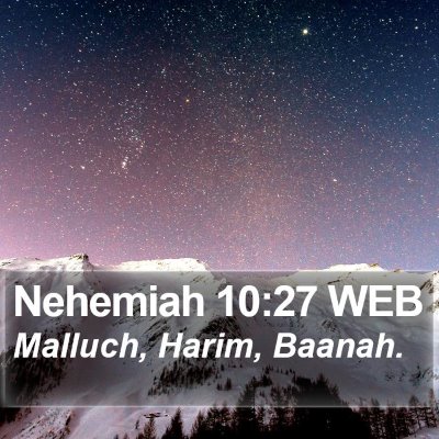 Nehemiah 10:27 WEB Bible Verse Image