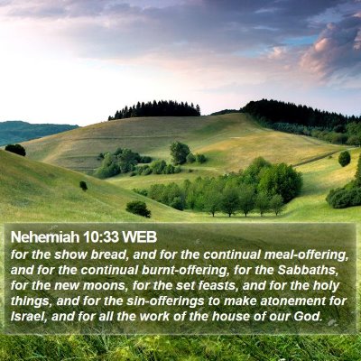 Nehemiah 10:33 WEB Bible Verse Image