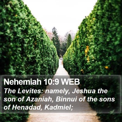Nehemiah 10:9 WEB Bible Verse Image