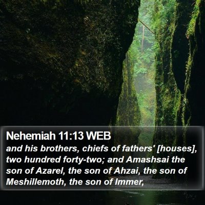 Nehemiah 11:13 WEB Bible Verse Image