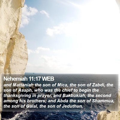 Nehemiah 11:17 WEB Bible Verse Image