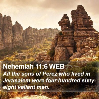 Nehemiah 11:6 WEB Bible Verse Image