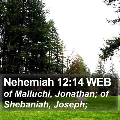 Nehemiah 12:14 WEB Bible Verse Image