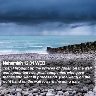 Nehemiah 12:31 WEB Bible Verse Image
