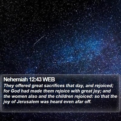 Nehemiah 12:43 WEB Bible Verse Image