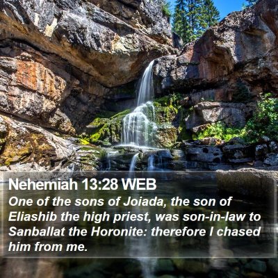Nehemiah 13:28 WEB Bible Verse Image
