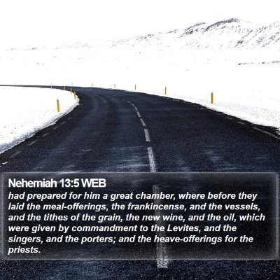 Nehemiah 13:5 WEB Bible Verse Image