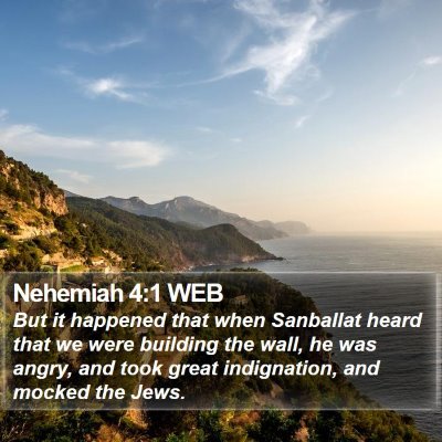 Nehemiah 4:1 WEB Bible Verse Image