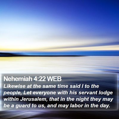 Nehemiah 4:22 WEB Bible Verse Image