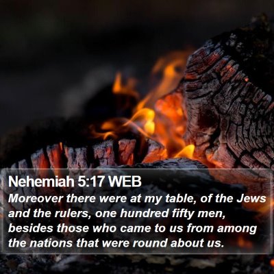 Nehemiah 5:17 WEB Bible Verse Image