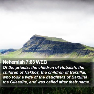 Nehemiah 7:63 WEB Bible Verse Image