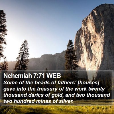 Nehemiah 7:71 WEB Bible Verse Image