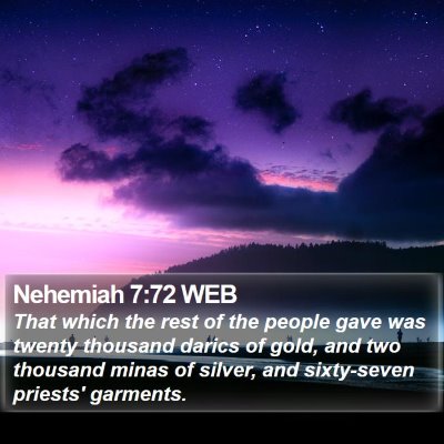 Nehemiah 7:72 WEB Bible Verse Image