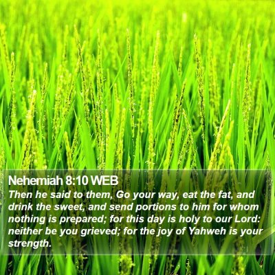 Nehemiah 8:10 WEB Bible Verse Image