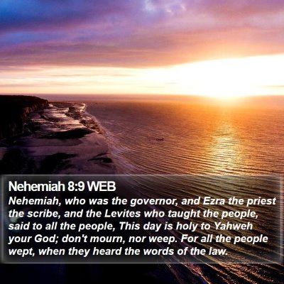 Nehemiah 8:9 WEB Bible Verse Image