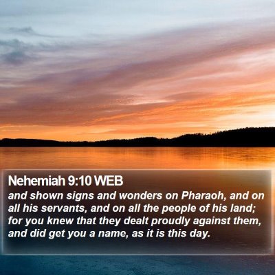 Nehemiah 9:10 WEB Bible Verse Image