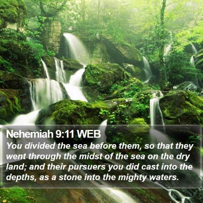 Nehemiah 9:11 WEB Bible Verse Image