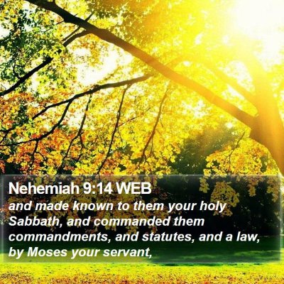 Nehemiah 9:14 WEB Bible Verse Image