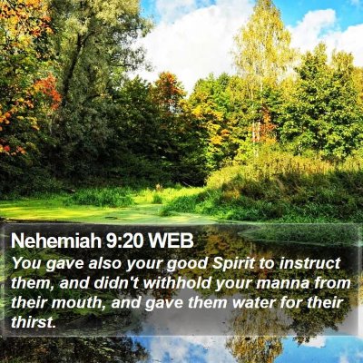 Nehemiah 9:20 WEB Bible Verse Image